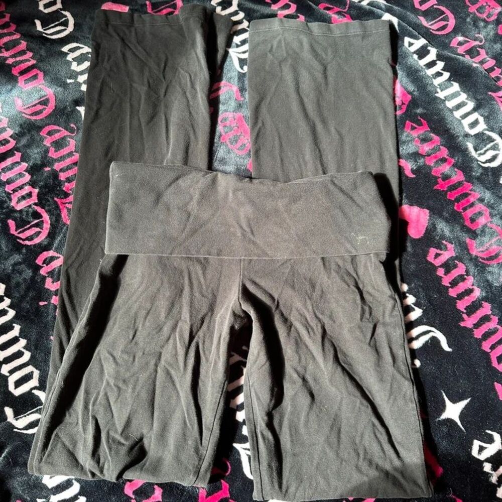 Victorias secret Pink Foldover Leggings Black Size S